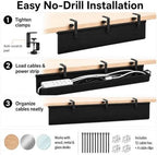 35.4-Inch Under Desk Cable Management Tray, No-Drill Clamp-On - Image 3