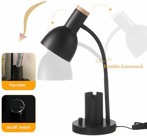 Adjustable Metal Desk Lamp with Pen Holder,Flexible Neck Table Lamp - Image 2