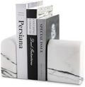 Koville Natural Marble Bookends for Shelves, 13LBS Ultra Heavy Duty Marble Book Holders Organizer, Non-Slip Book Ends, Apartment Decor for Movies/CDs/Video Games by Koville
