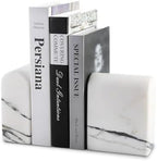 Koville Natural Marble Bookends for Shelves, 13LBS Ultra Heavy Duty Marble Book Holders Organizer, Non-Slip Book Ends, Apartment Decor for Movies/CDs/Video Games by Koville