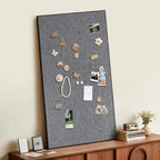 SELEAD Linen Bulletin Board 48” x 24” - Black Aluminum Frame, Grey Fabric - Image 3