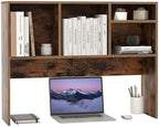 Moccha Desktop Bookshelf, 2-Tier Countertop Storage Hutch, Wood Storage Rack Display Shelf with 4 Shelves for Computer Desk, Multipurpose Desk Organizer Desk Hutch for Home Office Dorm (Coffee) by LDAILY