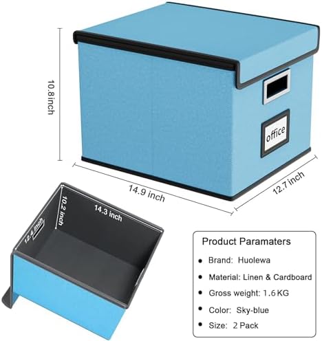 File Organizer Box with Lids, Collapsible File Folder Organizer - Image 6
