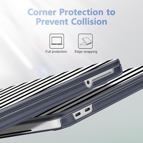 4-in-1 Hard Case for MacBook Neo 13 (A3404), Black & White Stripes - Image 3