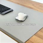 PU Leather Large Desk Pad with Stitched Edge, Waterproof Office Laptop Mouse Mat, Edge Protector Desk Accessories, Edge-Locked Non-Slip Writing Table Blotter (Brown,35.4"x15.7") - Image 4