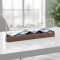 ARTBLOX Personalized Acrylic Desk Name Plate, Mountain Design, Card Holder by Artblox