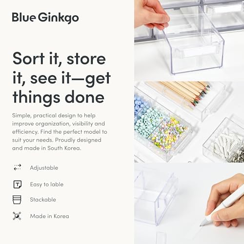 Blue Ginkgo 12-Drawer Storage Cabinet Organizer, Blue, Made in Korea - Image 6