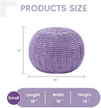 Hobestluk Stuffed Pouf Ottoman Footrest,Round Footstool,Small,Purple - Image 2