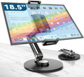 Portable Monitor Stand Large Clamp - Heavy Duty Aluminum Body Support up to 4.4LBS 16" 17.3" 18.5 inch 360° Rotating Base Swivel Foldable Desk Stand for iPad Holder Tablet Mount for Kitchen/Travel by Jakeko