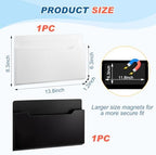 Feifeiya 2 Pcs Magnetic Pocket File Folder Fridge, Horizontal, Black White - Image 2