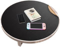 MAIDERN 24 Inch Round Cork & Leather Placemats, Cuttable Size (18-24 Inch), Trimmable Dining Table Mat, Heat Resistant/Non-Slip Table Cover for Kitchen, Office, or Restauran (Black) by Maidern