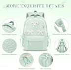 4PCS Bow Backpack for Girls with Insulated Water Bottle - Image 4
