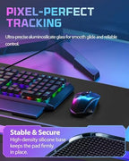 XXL Glass Gaming Mouse Pad, 38.5 × 16.5 Inch Extended Desk Mat, Black - Image 2
