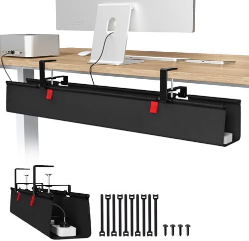 Univivi No Drill Under Desk Cable Management Tray, 36 inch Cable Management by Univivi
