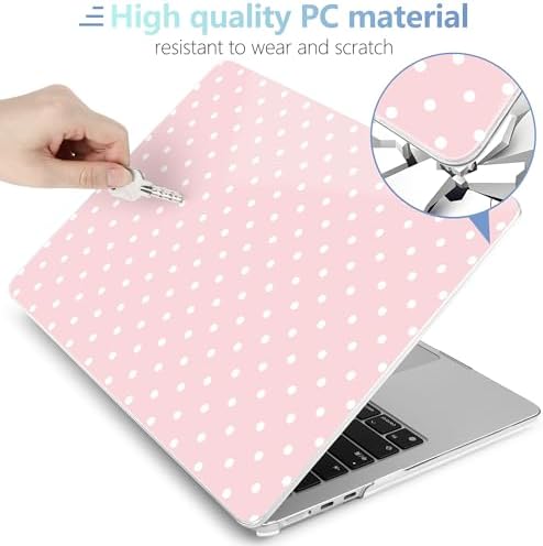 MEEgoodo for M5/M4/M3/M2 MacBook Air 15 inch Case 2026 2025 2024 2023, Case Fit Model (A3448/A3241/A3114/A2941) for MacBook Air 15.3 inch, Pink & Polka Dots - Image 4