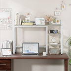 Desk Hutch with Colorful RGB Lights, 4 Tier Desktop Shelf for Max 28" Computer Monitor, Desk Organizer Shelf for Tidy Storage Display, Desktop Bookshelf for Home, Office, Dorm, Gaming Table, Kitchen - Image 6