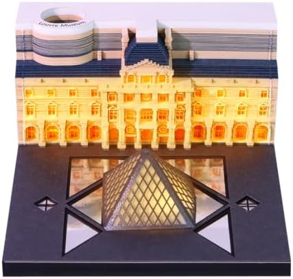 3D Calendar 2027, Tear-Away Desk Calendar, Paper Art Memo Pad, LED Light (palace) - Image 2