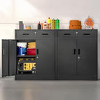Wanfu Metal Storage Cabinet, 36" H x 28" W x 16" D Locking Cabinet with 1 Drawer and Adjustable Shelf, Metal Cabinets for Office, Garage, Home-Black - Image 6
