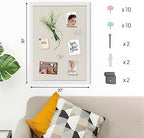 White Cork Board Bulletin Board with Linen, Wood Framed 30" x 20" Corkboard, Office Board for Wall Decor, Wall Mounted Pin Board Picture Board with 20 Pushpins for School, Home & Office - Image 6