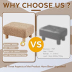 Small Foot Stool Ottoman, Sherpa Footstool Ottoman Foot Rest for Couch, Rectangle Footstools and Ottomans Small for Living Room, Entryway and Bedroom (Light Brown) - Image 6
