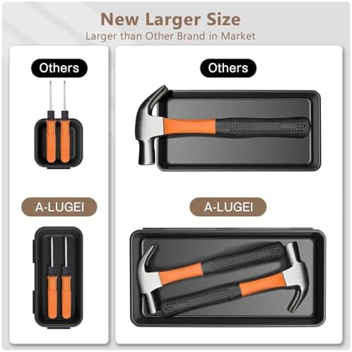 A-LUGEI【】【5 Size】 Tool Box Organizer Tray Divider Set, 【Black】 Desk Drawer Organizer, Garage Organization and Storage Toolbox Accessories Rolling Tool Chest Cart Cabinet WorkBench Small Part - Image 2