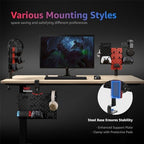 PEGZONE Headphone Controller Holder, Gaming Organizer for Desk, 3Pcs, Black - Image 3