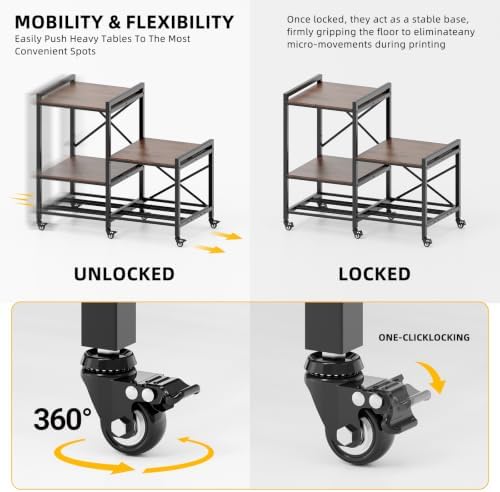 Sturdy 3D Printer Stand with Filament Storage, Heavy Duty 3D Printer Table - Image 5