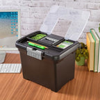 Sterilite Portable File Box, Letter File Storage Bin with Handle, 4 Pack - Image 5