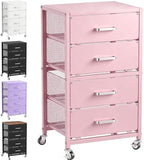 4-Drawers Metal Rolling Cart, Utility Storage Cart with Wheels by Unknown