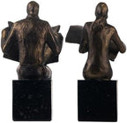 Lukitas Readers Decorative Bookends Heavy Duty Non-Slip, Bronze, Resin 8'' - Image 6