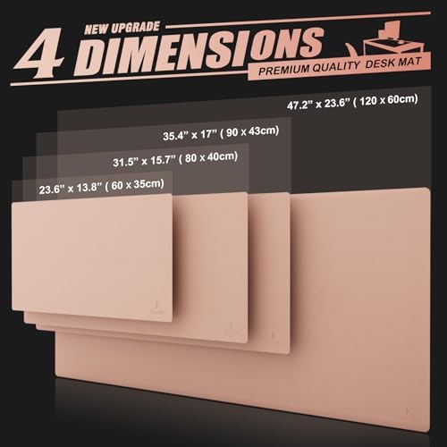 K KNODEL Extra Large Desk Mat, Leather Mouse Pad (47.2"x23.6", Pink) - Image 6