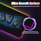 ToLuLu Wireless Charging RGB Gaming Mouse Pad, 15W LED Mouse Mat with 30W Charger, 14 Light Modes Large Mousepad Wrist Support, Non-Slip Rubber Base Desk Mat Computer PC Keyboard Pad XXL, Cool Black - Image 6