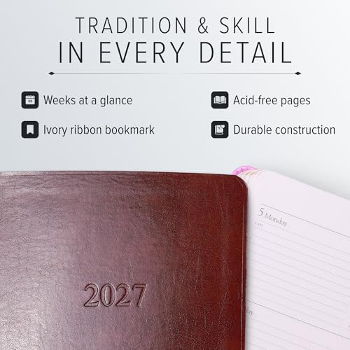 Gallery Leather Desk Hourly Weekly Planner 2026-2027 Acadia Plum - Image 6