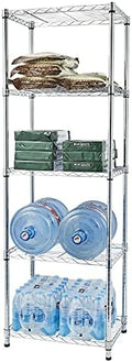 5 Tier Storage Racks Shelving, Heavy Steel Pantry Shelves, Adjustable Wire Shelving Rack, Suitable for Garage, Kitchens, Bathroom, Offices, 21.7" W x 17.7" D x 71" H, Chrome by Unknown
