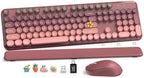 Wireless Keyboard and Mouse Combo, Magnetic Wrist Rest, Dusty Rose Ombre by SABLUTE