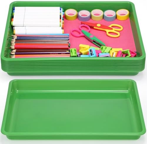 Hoteam 10 Pack Flat Bins Paper Trays,Green,16.14 X 11.81 X 1.38 Inch by Hoteam