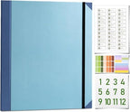 Important Document Organizer,Folders for Documents,Bound Expanding File for Important Papers/Passports/Birth Certificates, Document Holder for Home Records, Legal and Medical Papers (Blue) by misonia