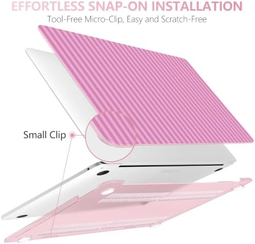 DONGKE Case for MacBook Pro 13 Inch (2026-2020 Models A2338 M2 M1/A2251/A2289), Pink Stripes Hard Shell Case with Keyboard Protector, Compatible with Retina Display and Touch Bar - Image 6