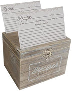 Dekali Designs Rustic Recipe Box and Cards and Dividers (4x6 Inches) - Comes with 50 Recipe Cards and 12 Beautiful Dividers - Wood Recipe Holder With Dual Slots by DekaliDesigns