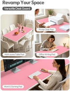 YSAGi Leather Desk Protector, Office Mat, Large Mouse Mat, Non-Slip PU Leather Blotter, Laptop Desk Mat, Waterproof Writing Pad for Office and Home(Pink, 63" x 24") - Image 7