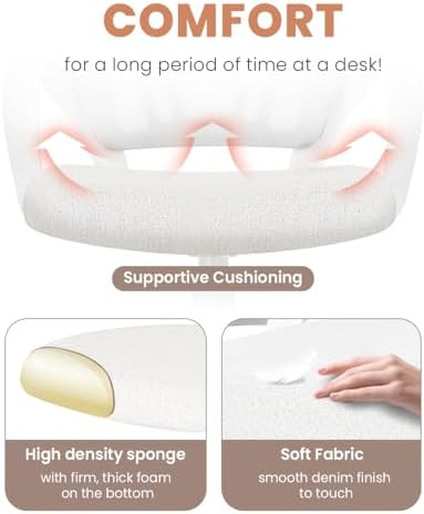 NEO CHAIR Office Computer Chair Ergonomic Mid-Back Mesh Desk Chair, Ivory - Image 5