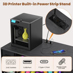 3D Printer Table with Storage, Heavy Duty Metal 3D Printer Stand with Filament Storage Drawer & Power Hub, Large Capacity 3D Printer Desk for Workshop, Studio & Home Office(Black) - Image 2