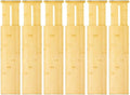 VaeFae 6 Pack Bamboo Drawer Dividers, 4" High Adjustable 16.6" - 21.8" Clothes Drawer Organizers, Expandable Separators for Bedroom/Bathroom/Kitchen/Office Storage by VaeFaeDirect