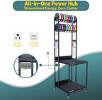 Heavy Duty PRT22 3D Printer Stand with Power Hub, High Density Polymer Vibration Damping Pads, Elevated Storage & Locking Wheels for Most Large Printers - Image 5