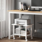 TUTOTAK Printer Stand, 2 Tier Rolling Printer Cart with Charging Station - Image 5