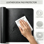 16" x 31" Waterproof Fabric Desk Pad, Suede Design-Slip Base, Stitched Edges No Curling, Fits Laptop Keyboard and Mouse, Smooth Office Mat Mouse Pad for Work, Black - Image 4