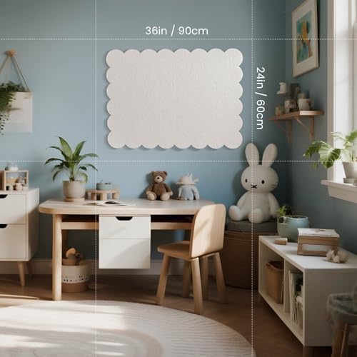 Scalloped Bulletin Board 36x24 inches, Decorative Felt Pin Board for Wall - Image 4