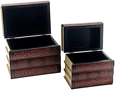 Bellaa 21213 Decorative Box Celtic Knot Book Ends Vintage Bookends Boho Farmhouse Irish Bookshelf Holder Stoppers Hidden Secret Storage Jewelry Keepsake Gift - Image 4