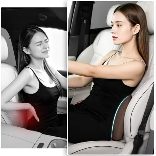 Lumbar Pillow for Car, 2 Pack Lower Back Support (Coffee Brown) - Image 2