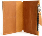 Leather Insert for Pocket Size Notebook (4" x 5.1") – Handmade Notebook Organizer with Card Slots & Zipper Pocket, Refillable Journal Insert, Travel Notebook Insert, Planner Insert, Warm Brown by Unknown